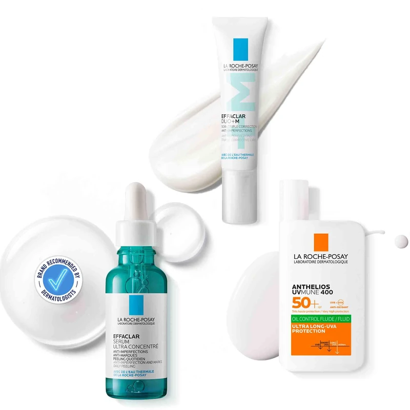 La Roche-Posay Effaclar Ultra-Concentrated Peeling Serum 30ml + Effaclar Duo+M Anti-Blemish Treatment 40ml + Anthelios Uvmune 400 Fluid Oil Control