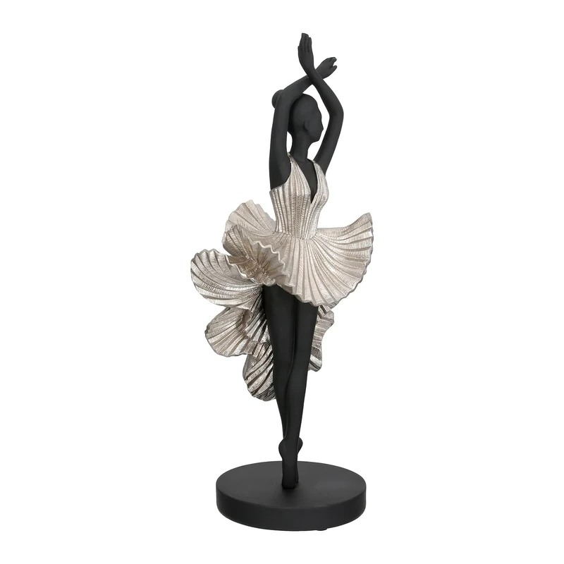 GILDE Decorative Sculpture, Resin, Black, 44 Höhe