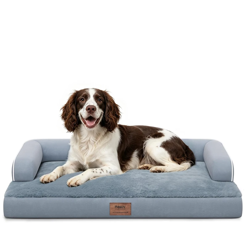 MEKIY Orthopedic Waterproof Dog Bed with Bolster for Extra Large Size Dogs