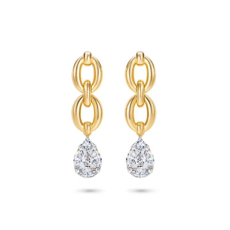 Nadine Aysoy, Catena Double Pear Illusion Earrings