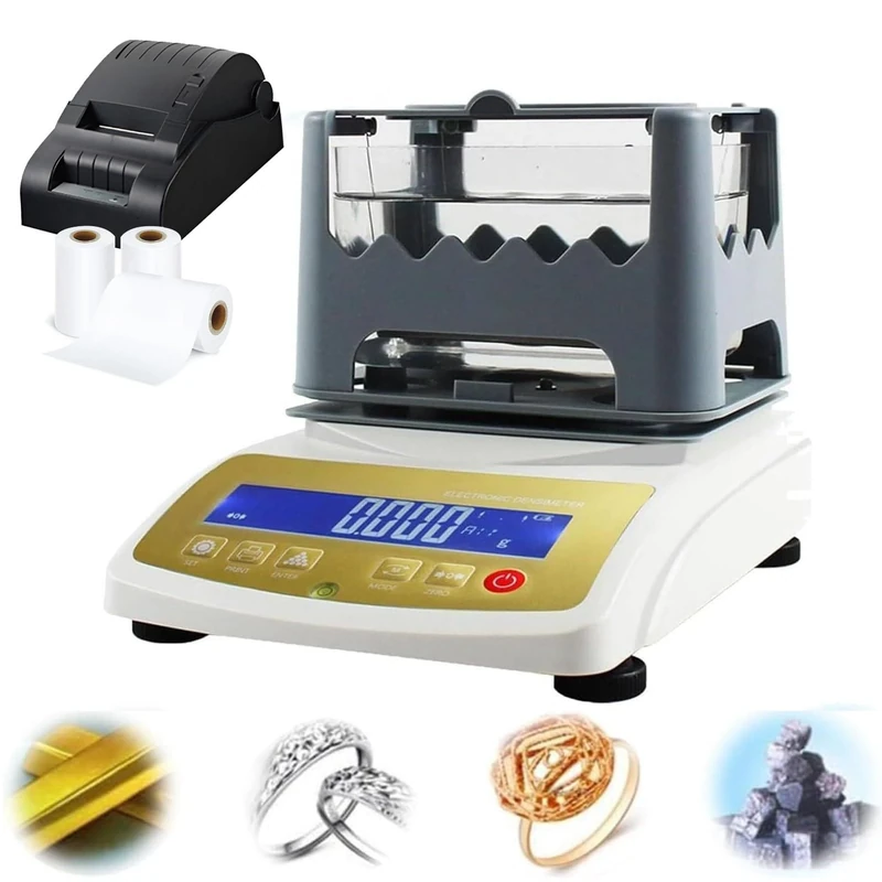 JXUANMM Automatic Gold Testing Kit, Precious Metal Tester, Purity Scale for Metals - Digital Density Meter for Accurate Measurement of Gold, Silver, Platinum, and Plastics WithPrinter-XF300K - Image 1