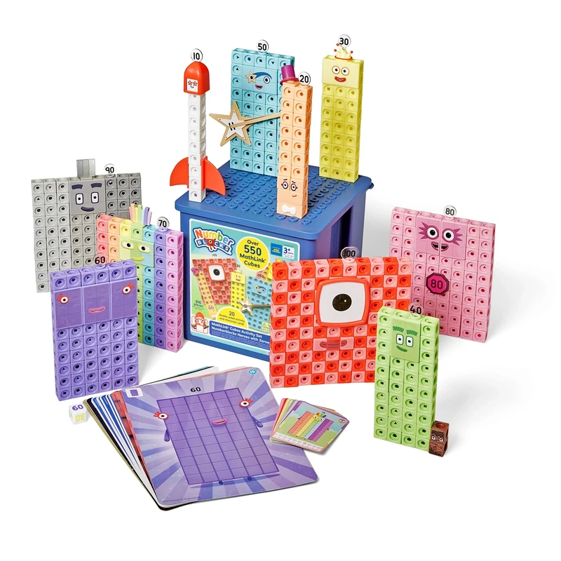 Learning Resources MathLink Cubes Activity Set Numberblocks Heroes with Zeroes, Ages 3–7, Numberblocks Toys, Builds Number Sense & 10 Times Table Skills