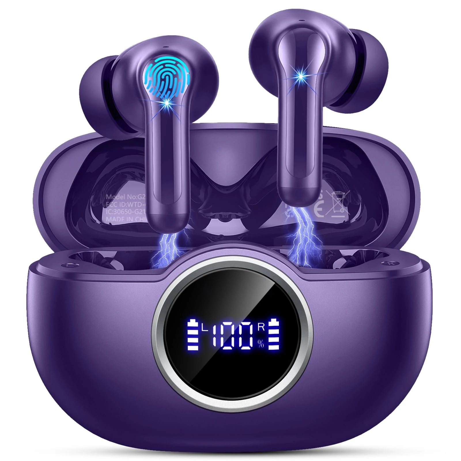 Wireless Earbuds, Bluetooth 5.4 Headphones in Ear with 4 ENC Ear Buds, 2025 New Wireless Headphones Noise Cancelling Mic, HiFi Stereo Bluetooth Earphone 36H Playtime, IP7 Waterproof Lightweight/USB-C