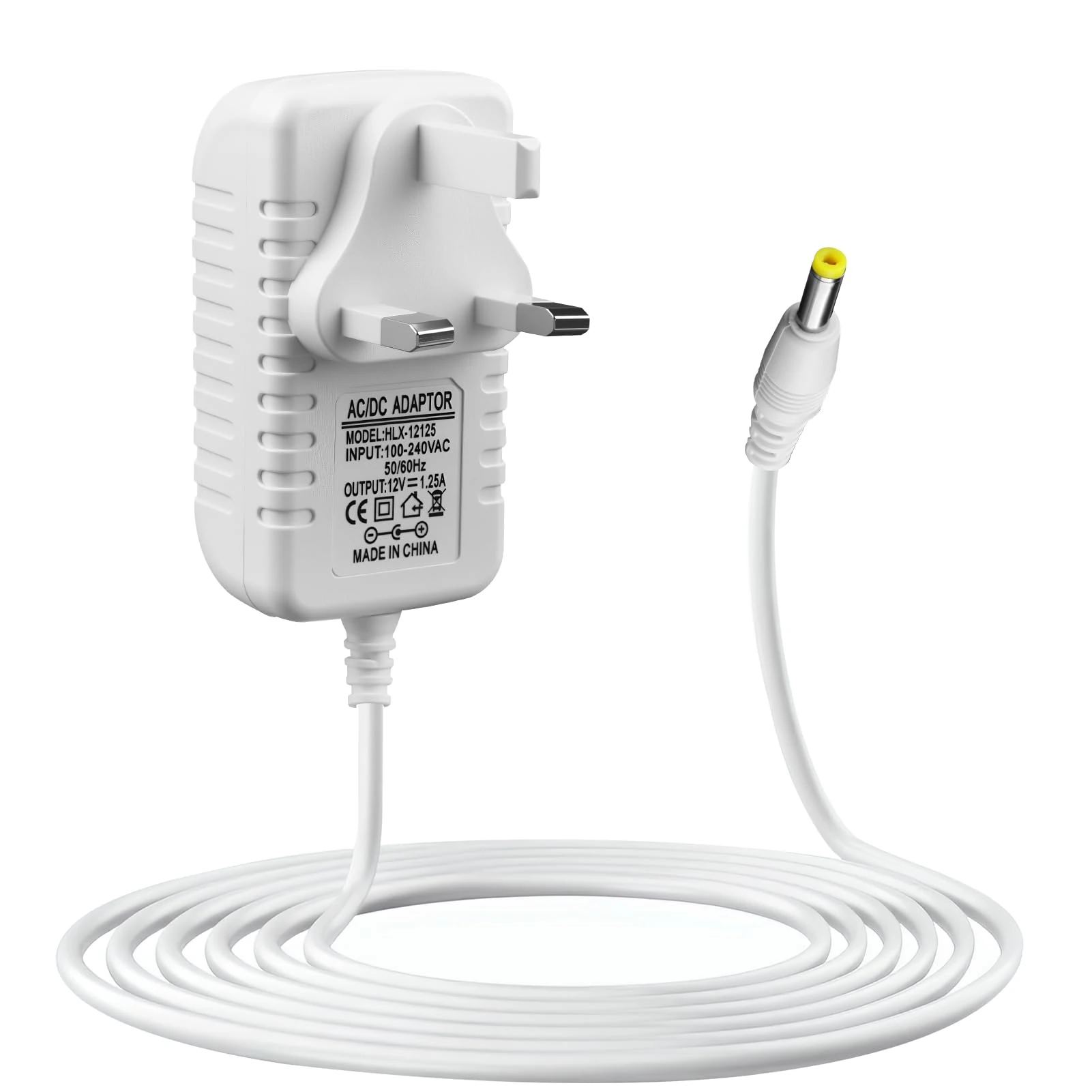 15W Power Adapter for Echo Dot 3rd 4th 5th, 12V 1.25A Charger Power Adapter for Echo Dot Kids Edition, Show 5 1st 2nd Gen,Spot, Pop, 1.5M Charging Cable