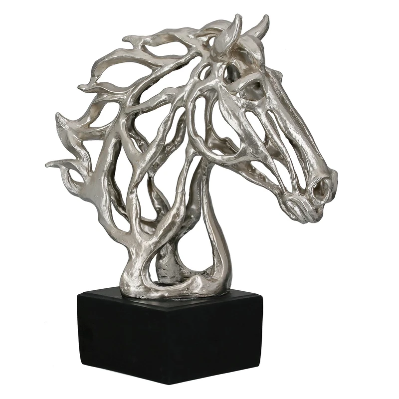 Casablanca modernes Design Decorative Sculpture, Resin, Silver Colours, Höhe 39,5cm