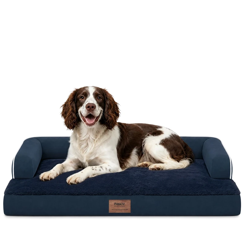 MEKIY Orthopedic Waterproof Dog Bed with Bolster for Extra Large Size Dogs