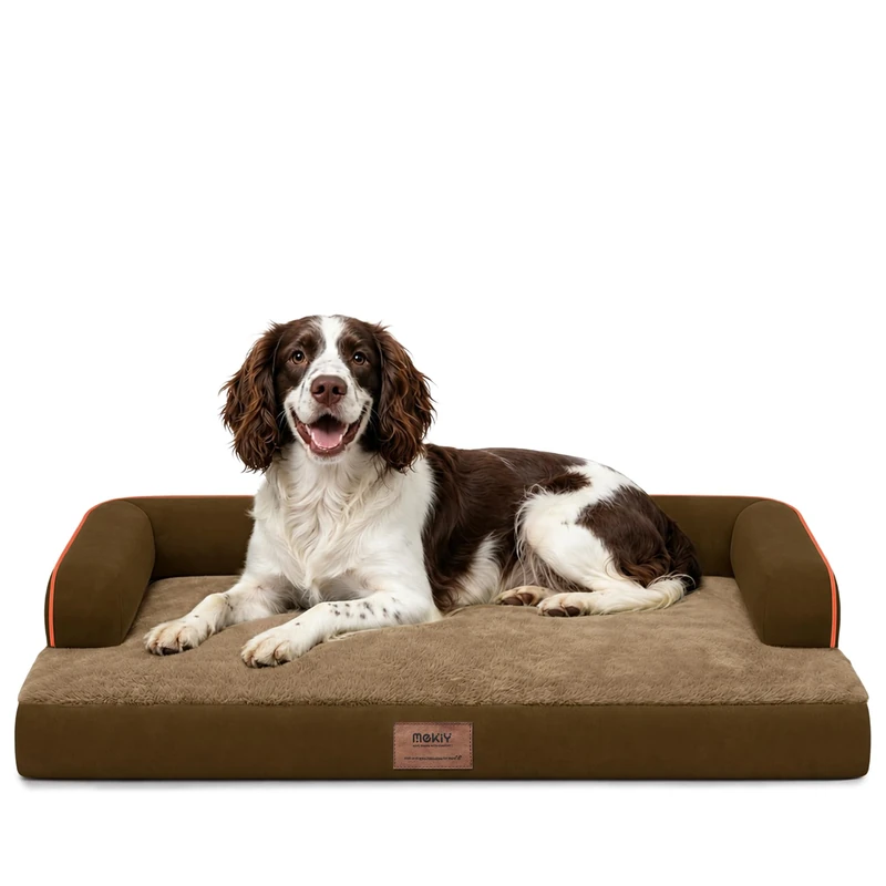 MEKIY Orthopedic Waterproof Dog Bed with Bolster for Extra Large Size Dogs