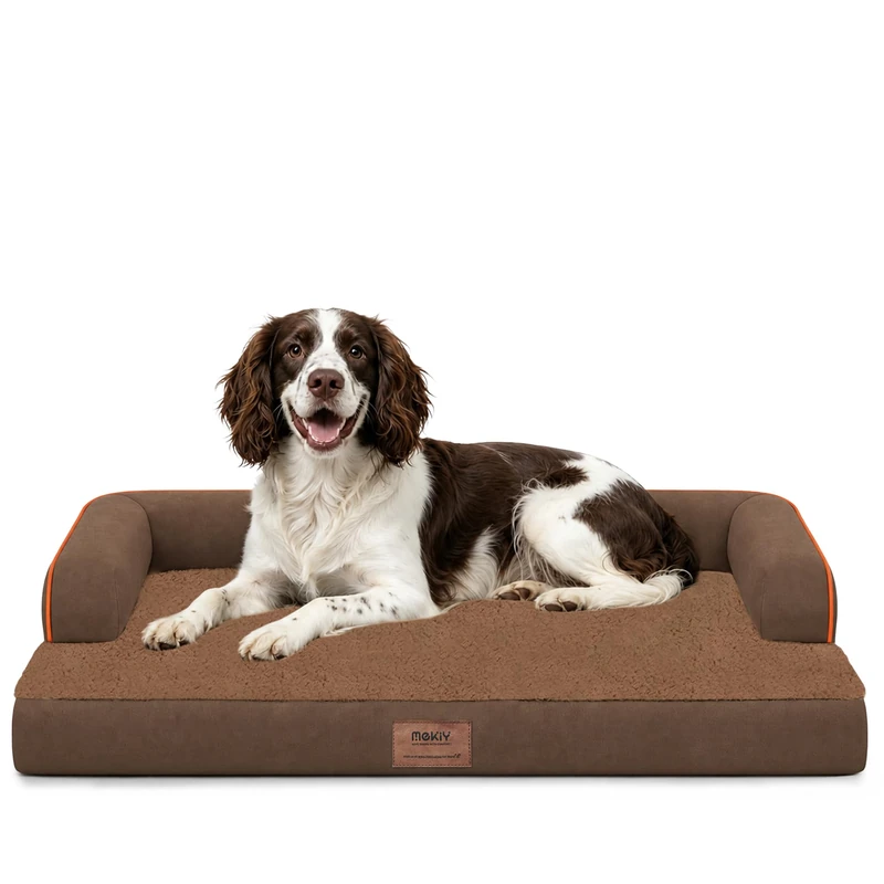 MEKIY Orthopedic Waterproof Dog Bed with Bolster for Extra Large Size Dogs