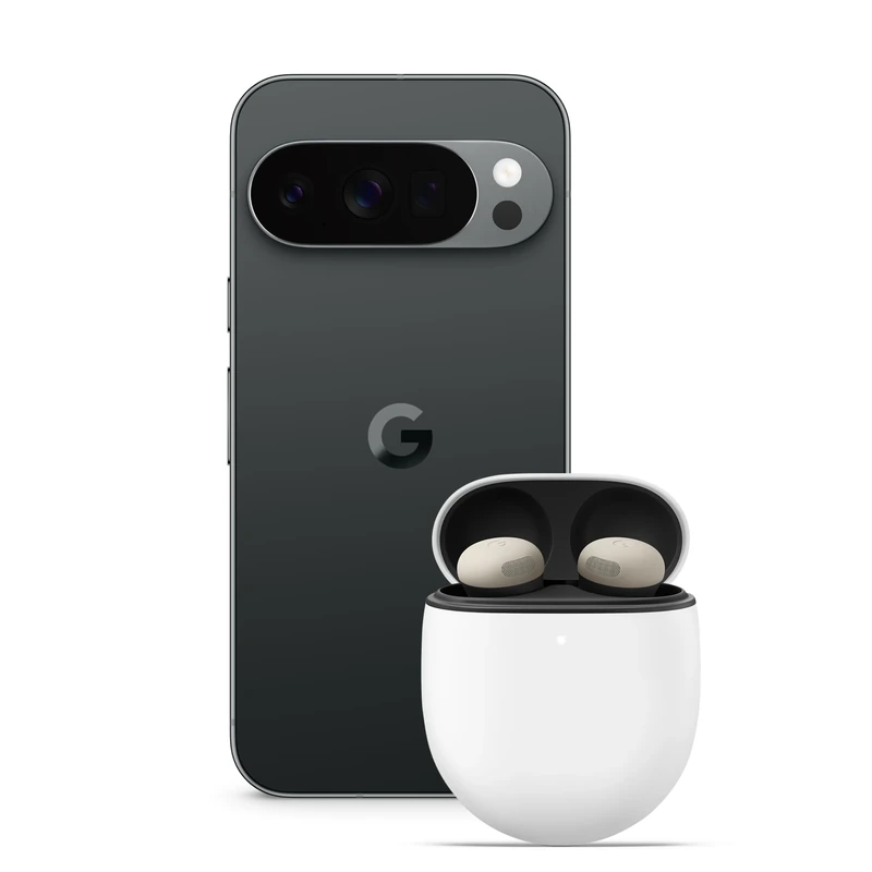 Google Pixel 10 Pro - Unlocked Android Smartphone with Gemini, Triple Rear Camera System, 24+ Hour Battery and 6.3" Super Actua Display - Obsidian, 512GB + Buds Pro 2