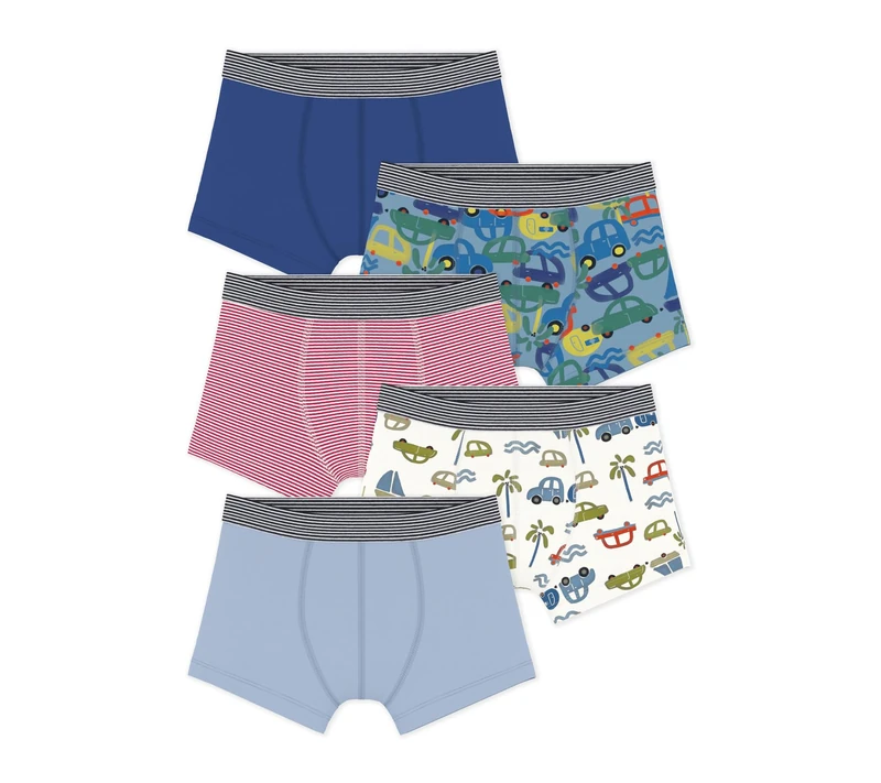 Children's Cotton Boxer Shorts with Cars Print