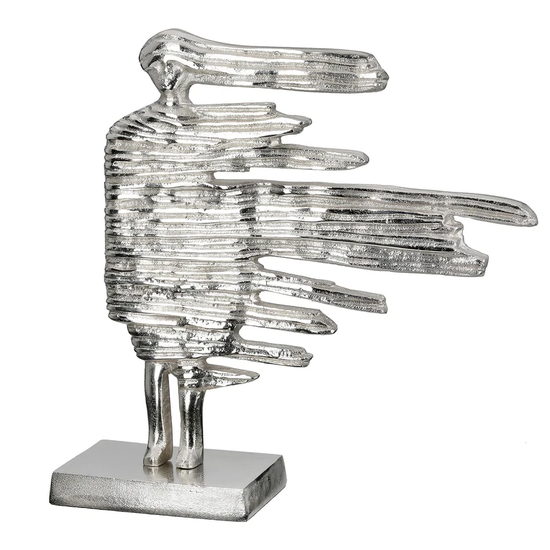 GILDE Decorative Sculpture, Aluminium, Silver Colours, Höhe 38cm