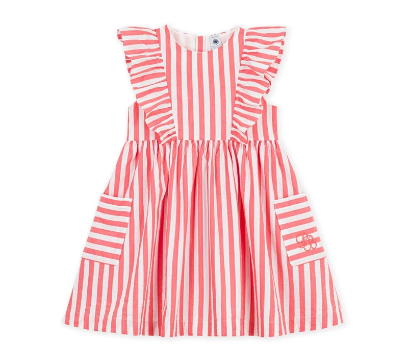 Children's sleeveless striped cotton dress - Image 1