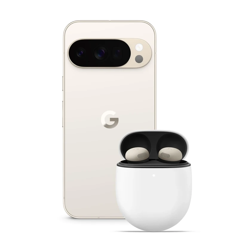 Google Pixel 10 Pro - Unlocked Android Smartphone with Gemini, Triple Rear Camera System, 24+ Hour Battery and 6.3" Super Actua Display - Porcelain, 256GB + Buds Pro 2