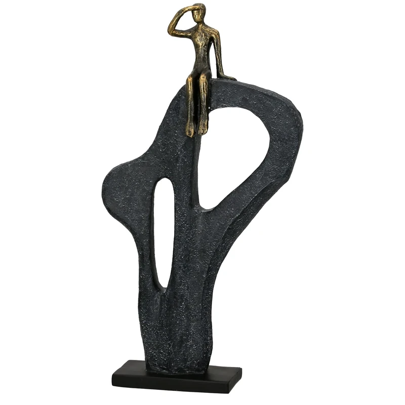 Casablanca modernes Design Decorative Sculpture, Resin, Bronze Colour, Höhe 47cm