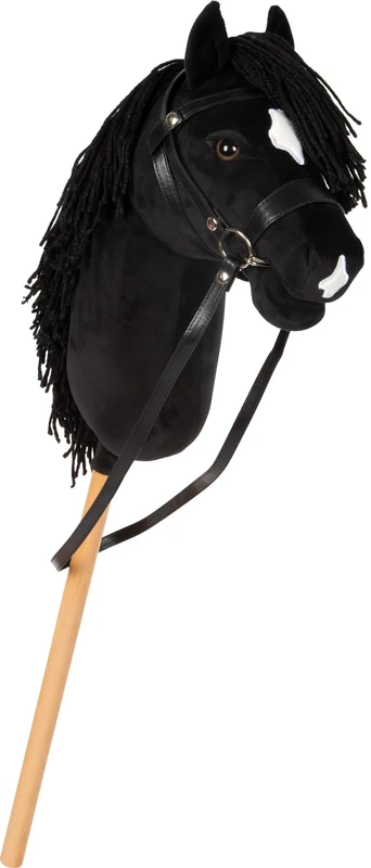 small foot Hobby Horse black ‘Eddie’, removable stick & mane, incl. halter, bridle & lead, for ages 3+ years, 12716