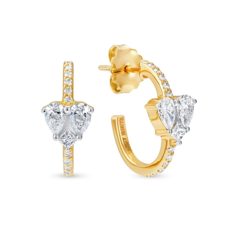 Nadine Aysoy, Catena Illusion Heart Shaped Hoop Earrings