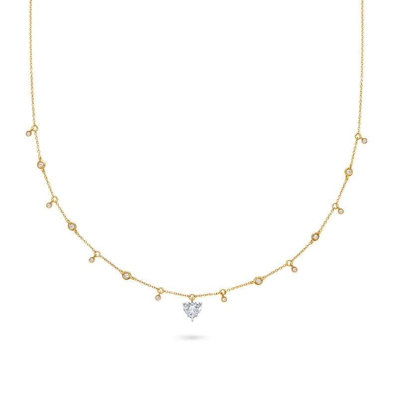 NADINE AYSOY, Catena Illusion Heart Shaped Charm Necklace