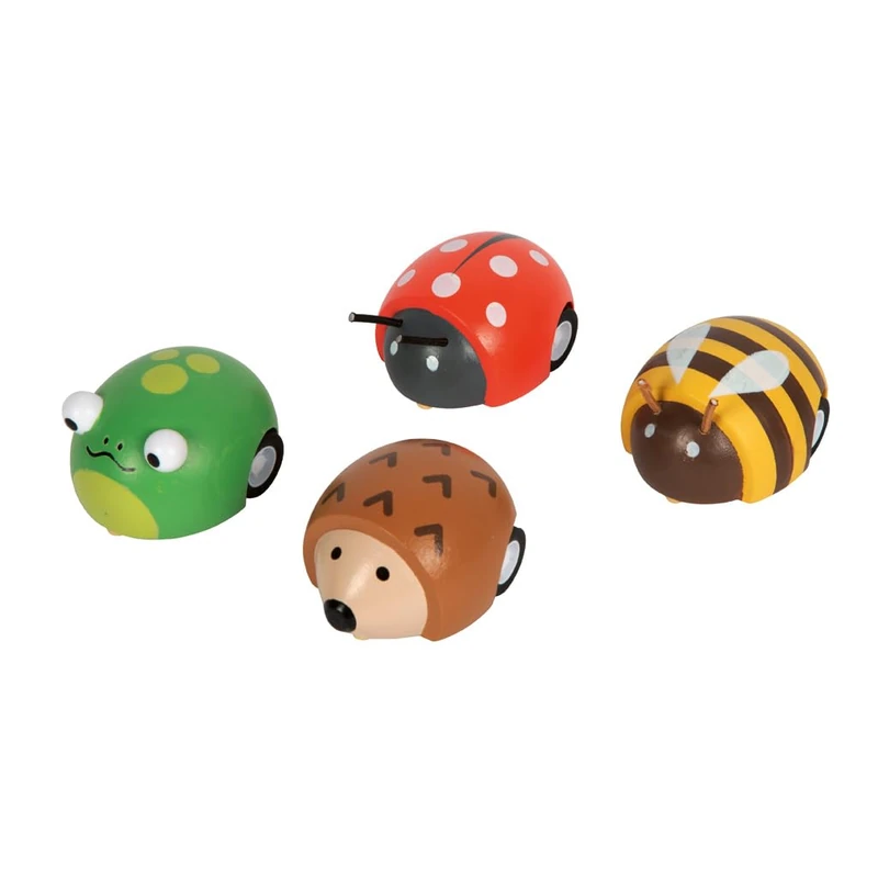 small foot Pull-back Animals Little Friends, 12 mini wooden cars in colourful animal designs, for ages 12+ months, 12717