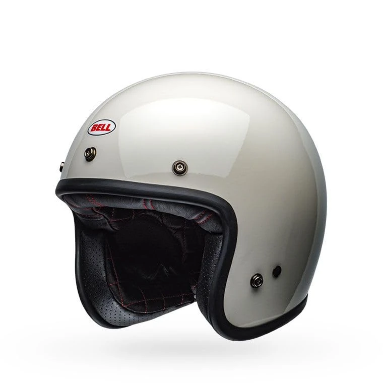 Bell Custom 500 Solid ECE Helmet, Inspired by 1954 Design, Oval Low-Profile Fit, Vintage Throwback Style, Color: Vintage White, Size: 2X