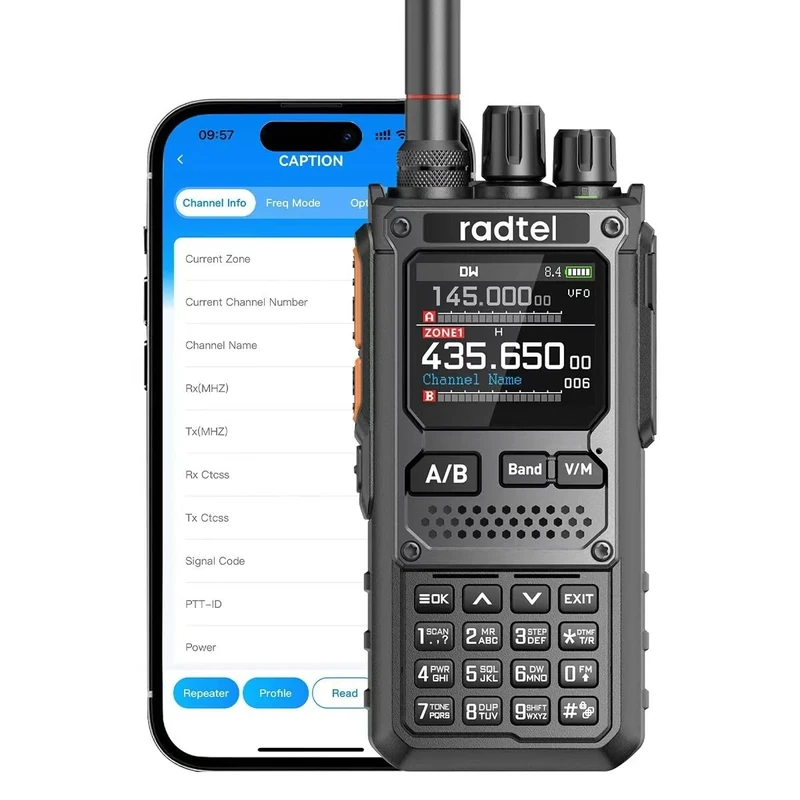 Radtel RT-920 Walkie Talkie 8W Long Range Programmable Bluetooth Two-Way Handheld Radio, SW MW LW CB 27MHz -126dBm Receive SSB AM FM Noise-Reduction NOAA