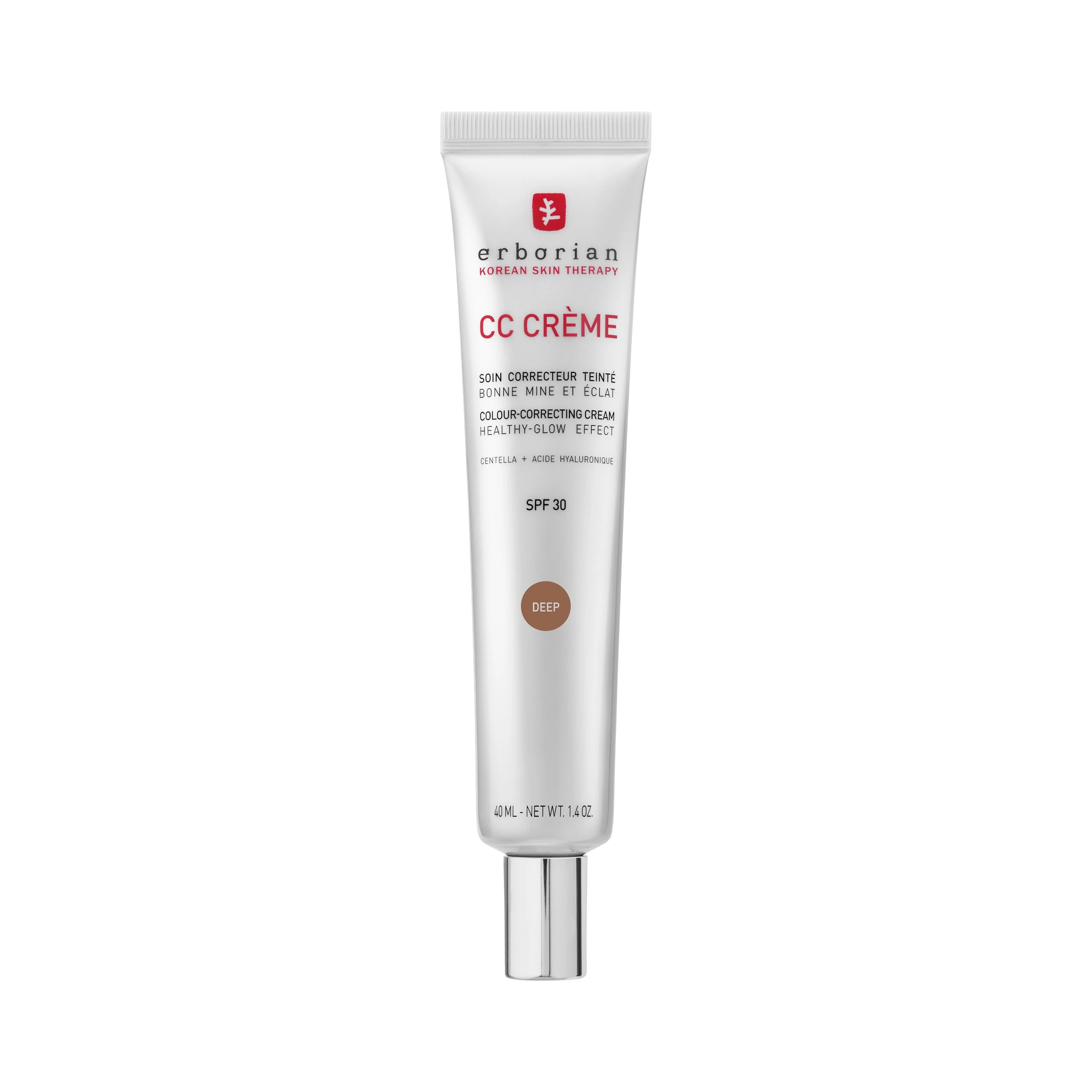 Erborian - CC Cream with Centella Asiatica - Color Correcting Cream with Healthy Glow Effect - Natural and Luminous Finish - Long-Lasting Hydration - Korean Cosmetic Care - Deep 40 ml