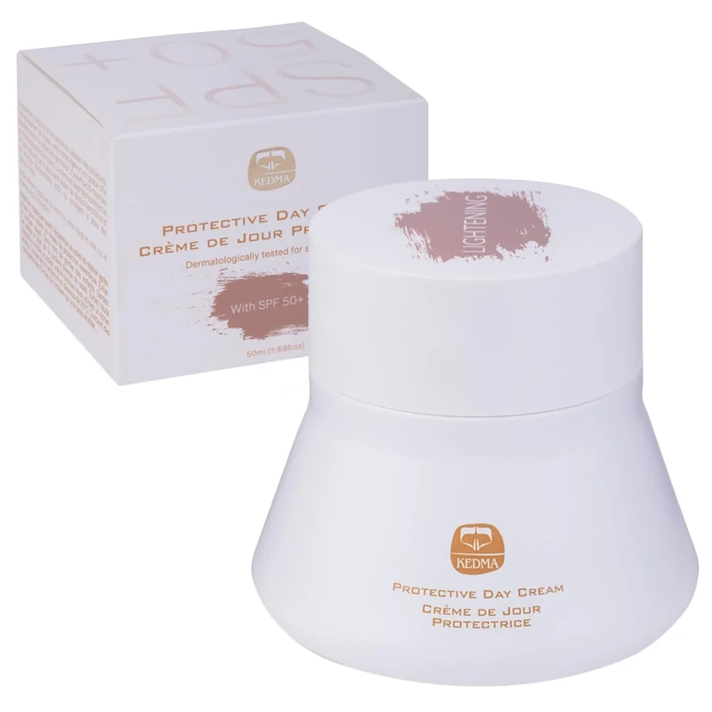 Kedma - Protective Day Cream - SPF 50+ Day Cream for Sensitive and Brightened Skin - Very High UVA/UVB Protection - With Antioxidants and Non-Greasy Texture - 50ml