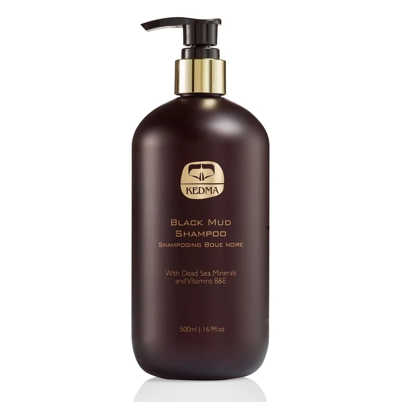 Kedma - Black Mud Shampoo - For Oily and Irritated Scalp - Cleansing, Purifying, and Revitalizing - With Dead Sea Minerals - 500ml - Image 1