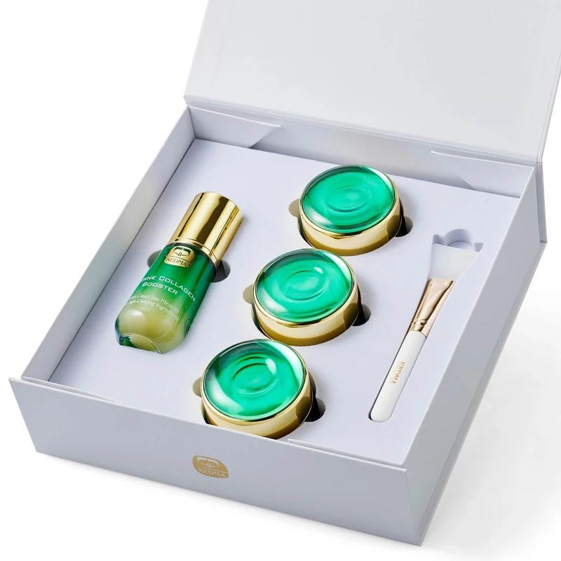 Kedma - Collagen Facial Care Set - Mask, Cream, Serum, and Neck/Décolleté Cream - Hydration and Firmness - 4 Products