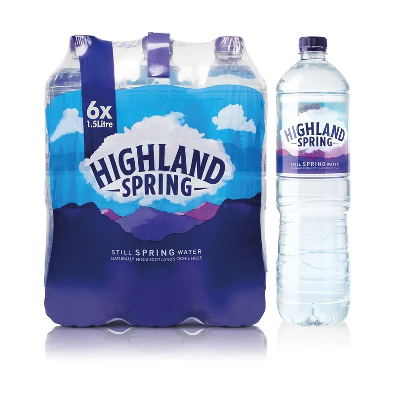 Hliighland Spring Still Spring Water 6 x 1.5L | Natural Mineral Water | Pure, Fresh & Sourced from Scotland | Zero Calories & No Additives