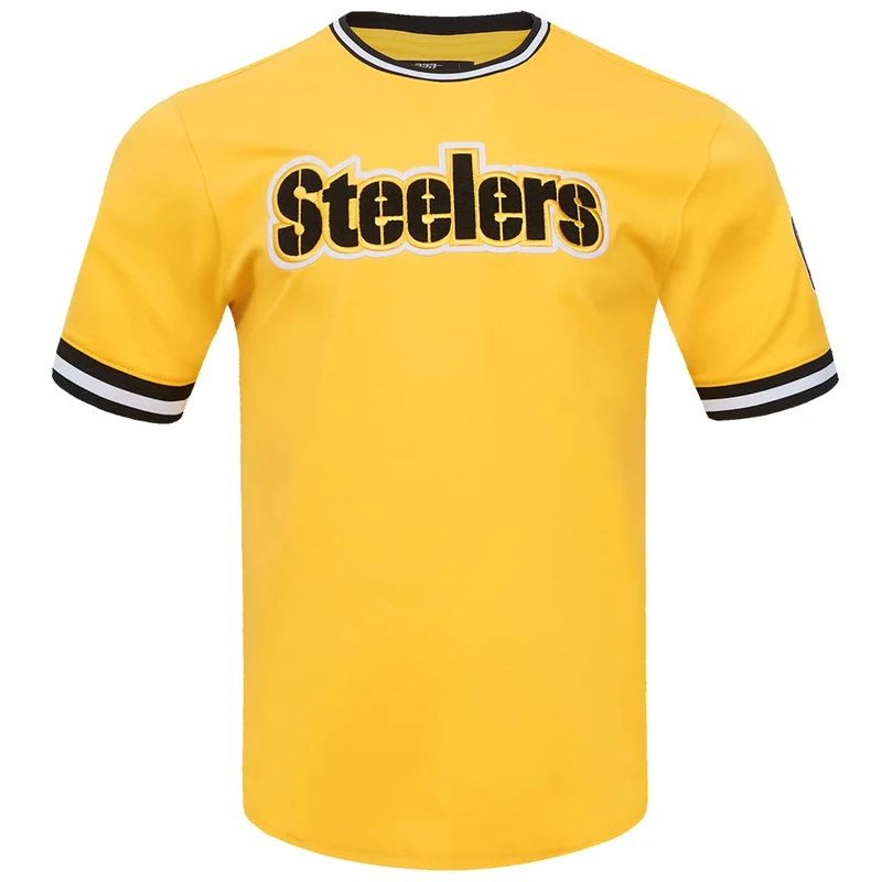 Pro Standard Mens NFL Pittsburgh Steelers Classic Chenille Short Sleeve Tee Yellow/Black S