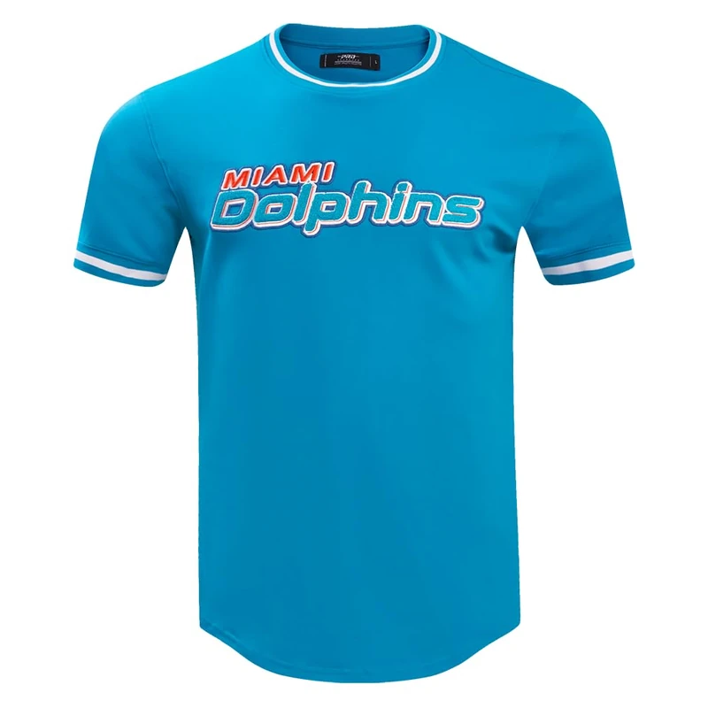 Pro Standard Mens NFL Miami Dolphins Classic Chenille Short Sleeve Tee Teal XL