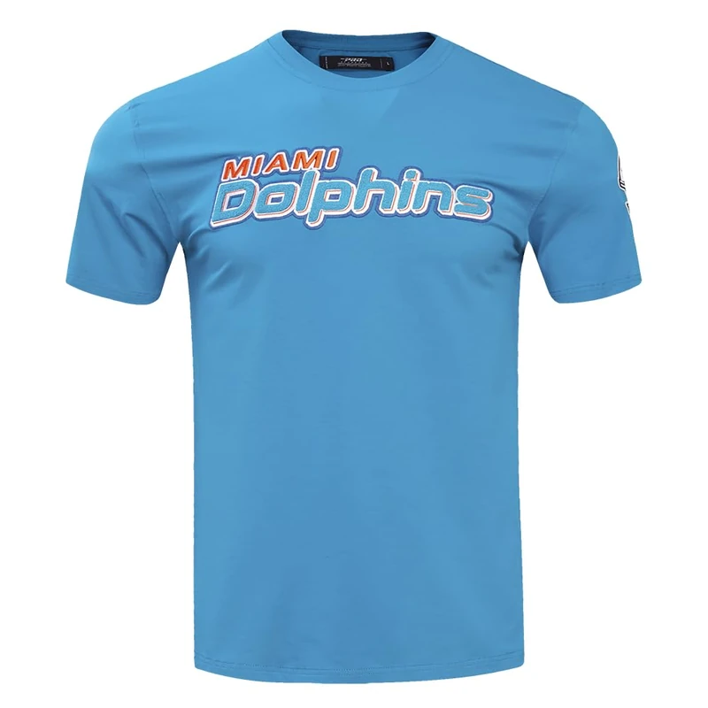 Pro Standard Mens NFL Miami Dolphins Classic Chenille Short Sleeve Tee Teal S