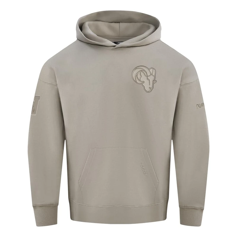 Pro Standard Mens NFL Los Angeles Rams Neutral Pull Over Hoodie Taupe S - Image 1