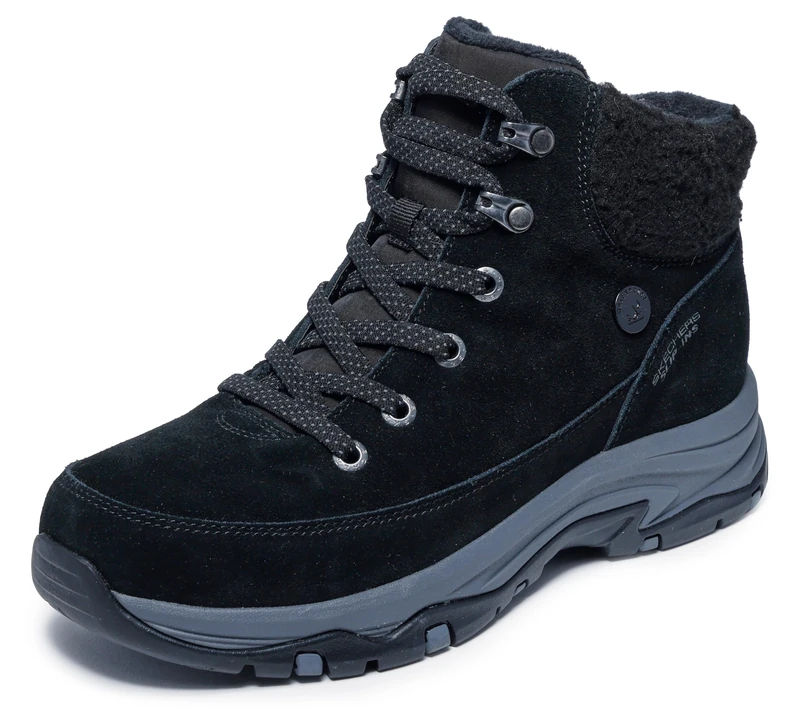 Skechers Women's Trego Snow Breeze Slip-Ins Waterproof Boot, Black, 4 UK