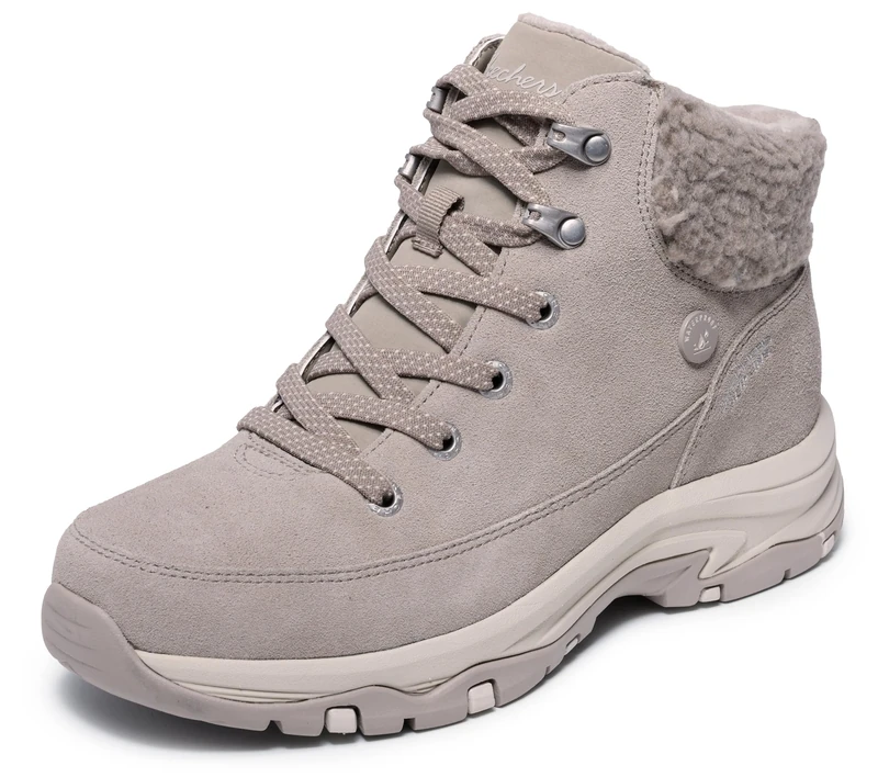 Skechers Women's Trego Snow Breeze Slip-Ins Waterproof Boot, Taupe, 5 UK