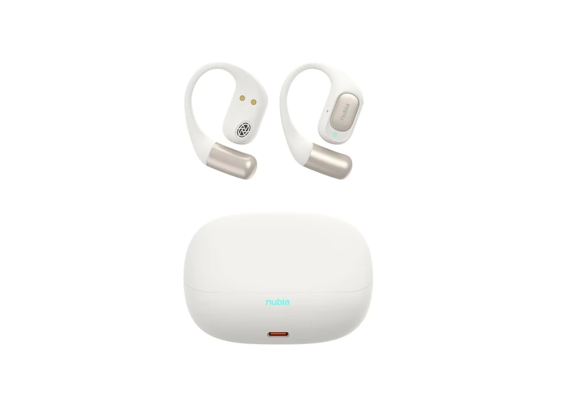 ZTE nubia LiveFlip, Open-Ear Wireless Headphones, Bluetooth 5.4, Simultaneous Translation, Up to 70 Hours Autonomy, IPX4 Water Resistance, Universal Compatibility, Noise Cancellation, White - Image 1