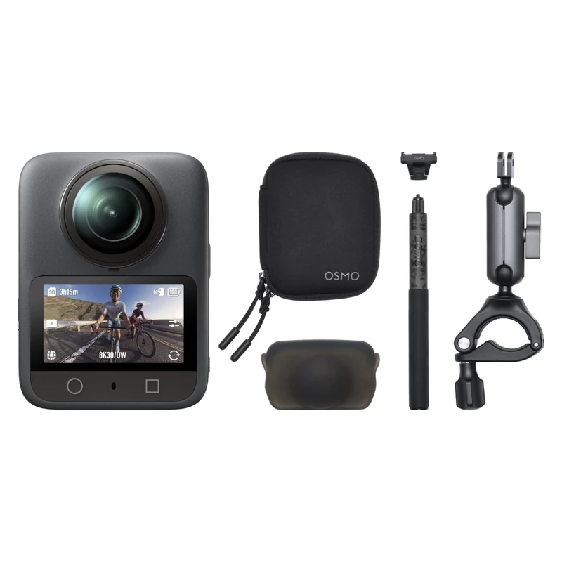 DJI Osmo 360 Road Cycling Rear-POV Combo, 360 Camera With 1-Inch 360° Imaging, Native 8K 360° Video, 4K/120fps & 170° Boost Video, Bike Rear Mount Kit, Action Camera For Biking