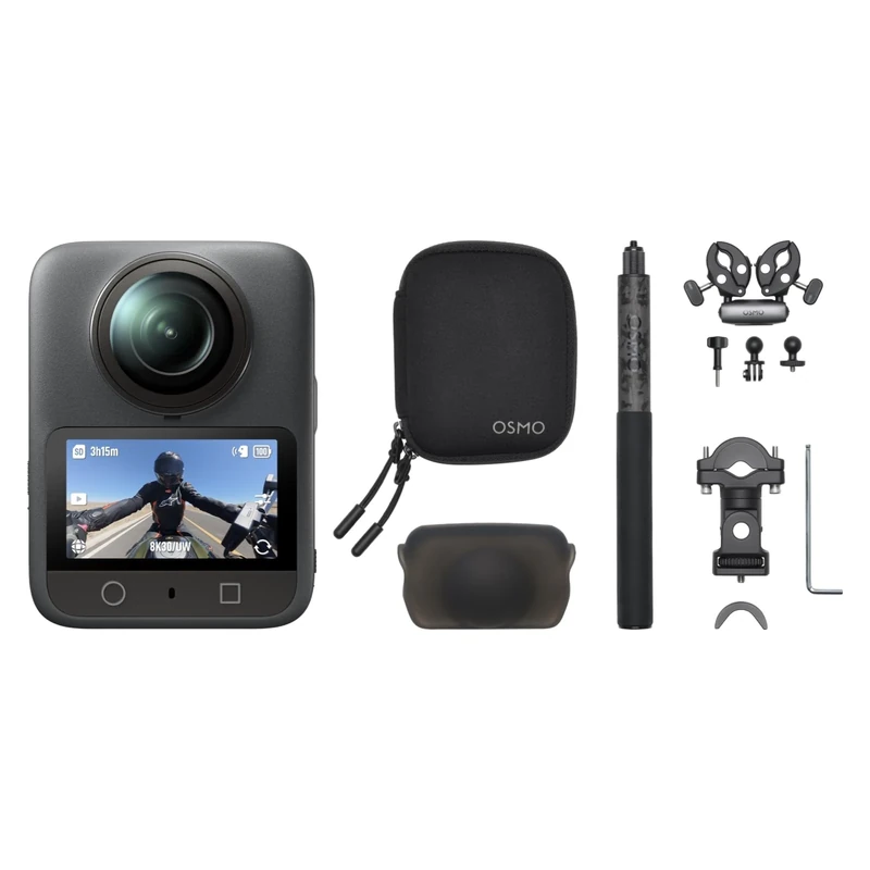 DJI Osmo 360 Motorcycle Multi-POV Combo, 360 Camera With 1-Inch 360° Imaging, 4K/120fps & 170° Boost Video, Heavy-Duty Mount and Clamp, Native 8K 360° Video, Action Camera for All-Angle Recording