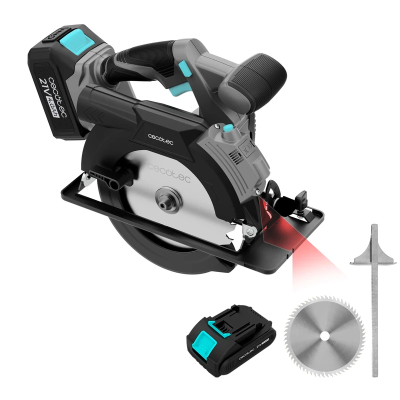 Cecotec DirectPrecision 8000 Vision 21 V Battery Circular Saw 165 mm Disc, Brushless Motor, Laser Guide and Parallel Guide, Vacuum Cleaner Connector Accessory - Image 1