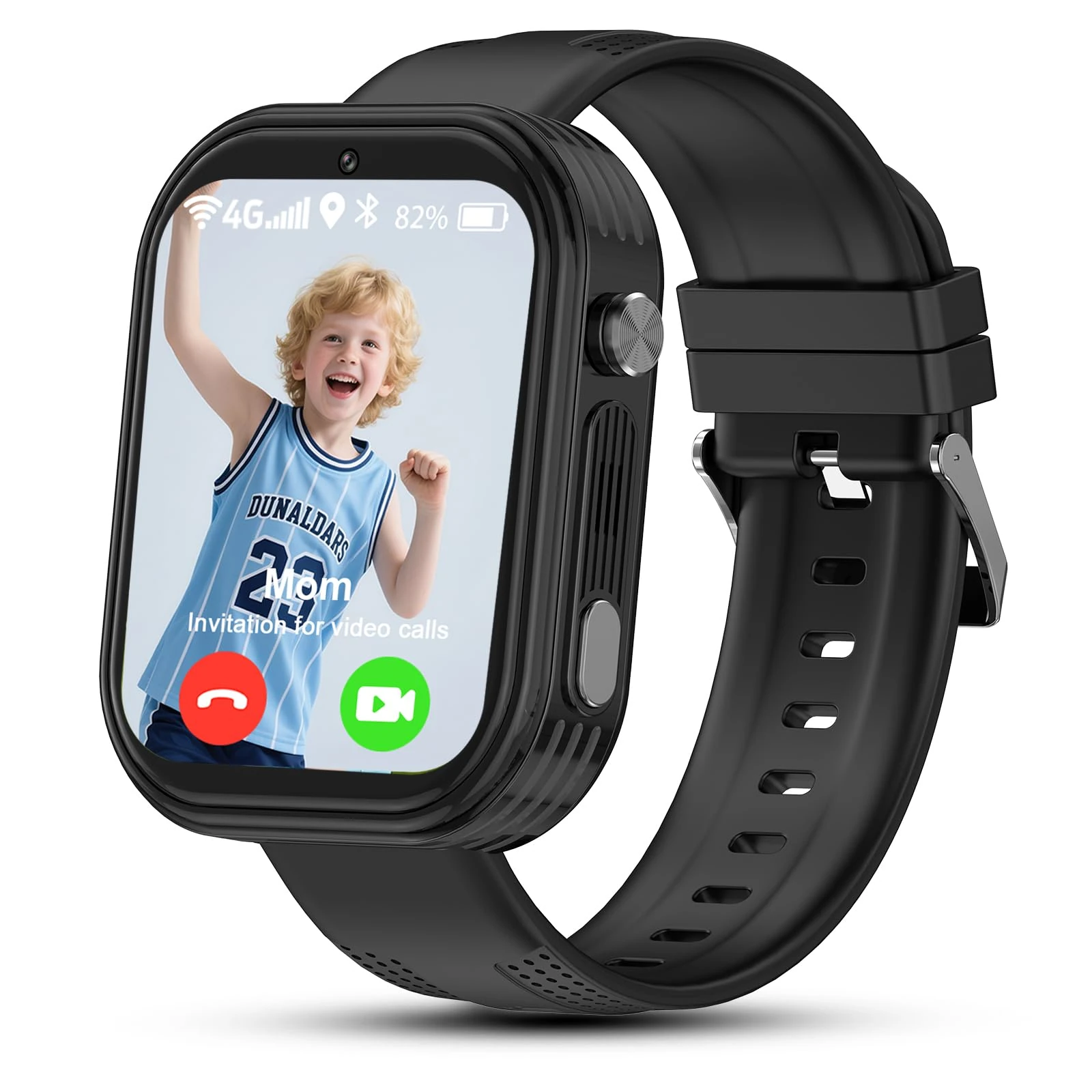 kaacly 4G Kids Smart Watch With GPS Tracker, Video Call, SOS, Family Chat, Kids Watch a Birthday for Boys and Girls Aged 6-12