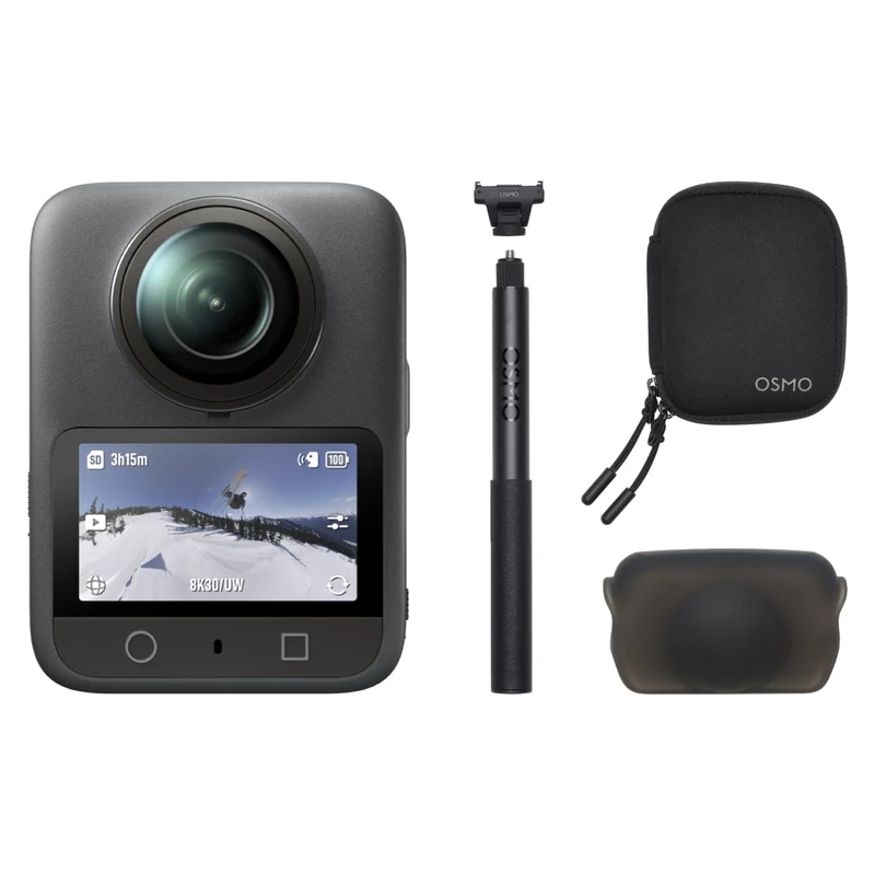 DJI Osmo 360 Skiing Combo, 360 Camera With 1-Inch 360° Imaging, Native 8K 360° Video, 1.2m Invisible Selfie Stick, 4K/120fps & 170° Boost Video, -20° C（-4° F） Cold-Resistant, Action Camera for Skiers