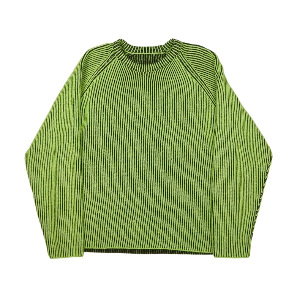 Stussy Pre-Loved Ribben Reversible Crewneck Green
