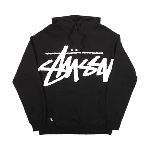 Stussy Pre-Loved Front Logo Hoodie Black