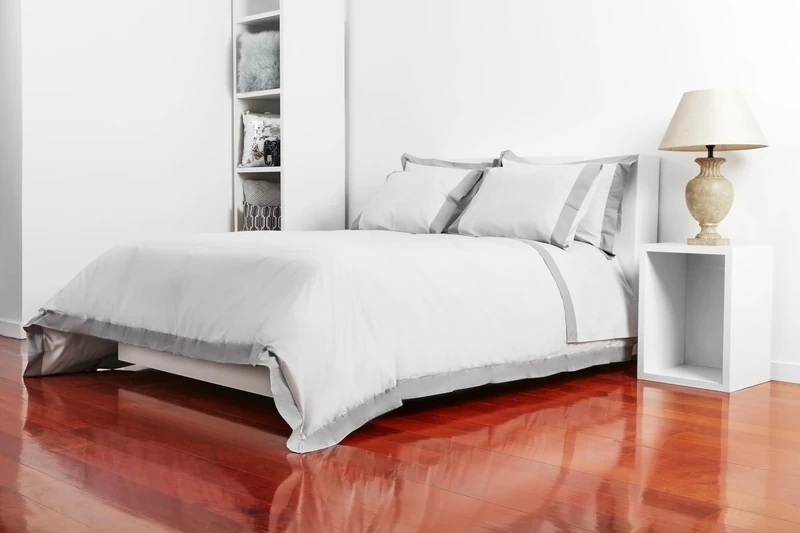 Catherine Lansfield Camalisa Grey/Dark Grey Duvet Cover Set 240x220+50x70(2) - Image 1