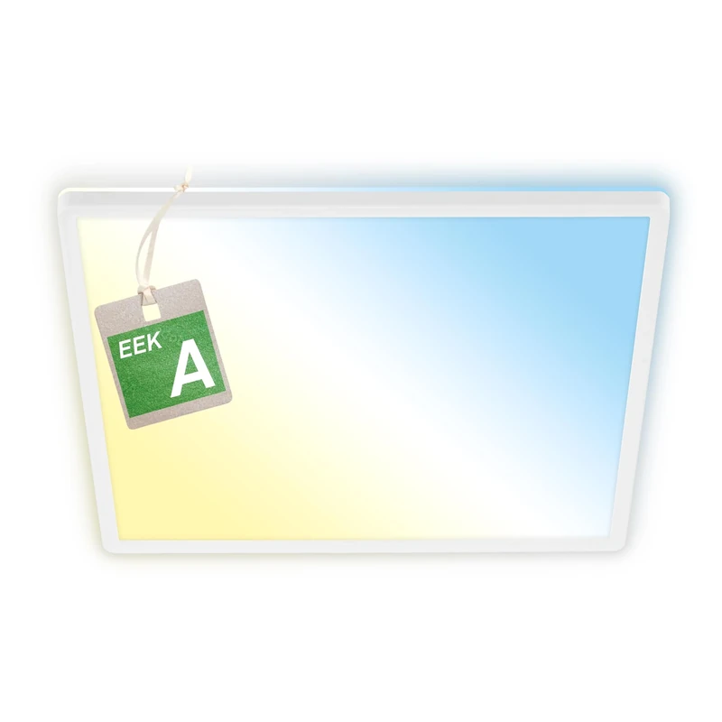 BRILONER - EER A LED Panel Energy efficient with 14W at 3000lm, 50,000h lifespan, Flat, CCT, indirect Light, LED Ceiling Panel, Living Room, 42x42x3 cm, White
