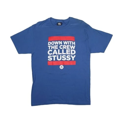 Stussy Pre-Loved Down with The Crew T-Shirt Blue