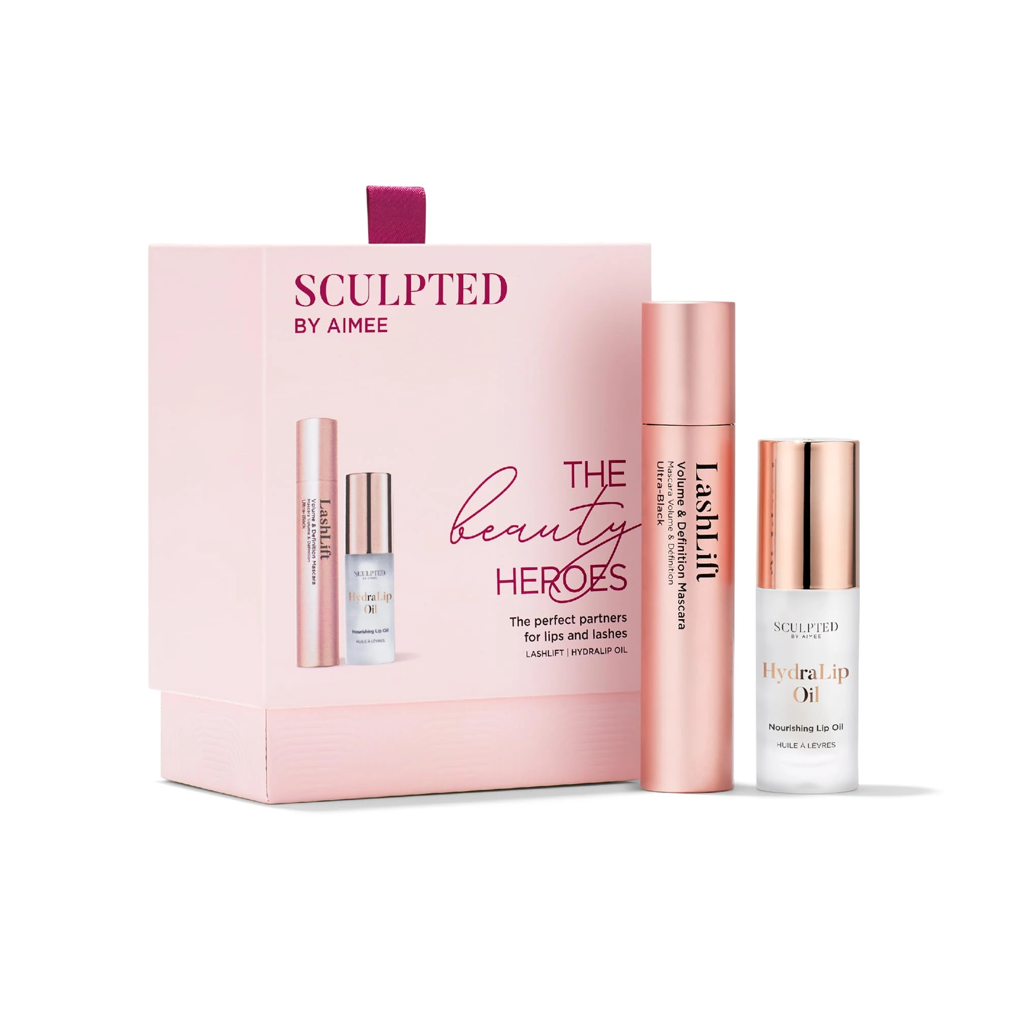 Beauty Heroes Gift Set for Women from Sculpted by Aimee – Makeup Gift Set for Christmas with Ultra-Black Mascara and Clear HydraLip Oil