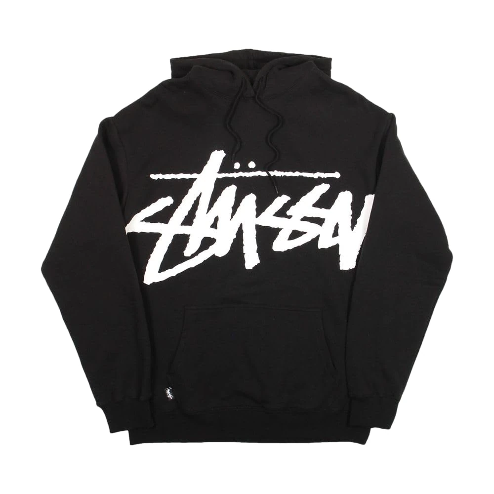 Stussy Pre-Loved Front Logo Hoodie Black
