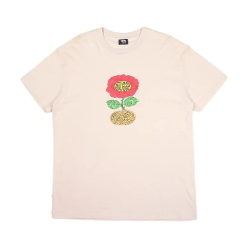 Stussy Pre-Loved Flower T-Shirt Beige