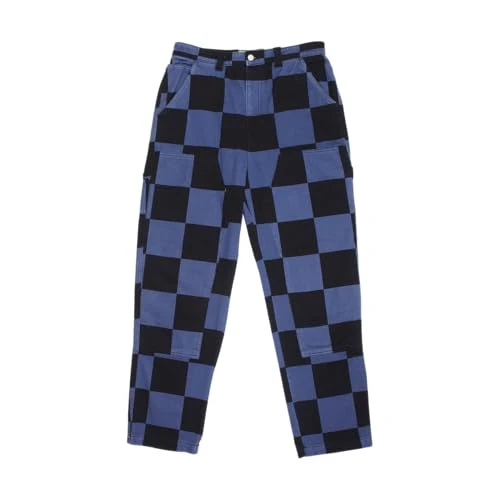 Stussy Pre-Loved Check Carpenter Trousers Blue